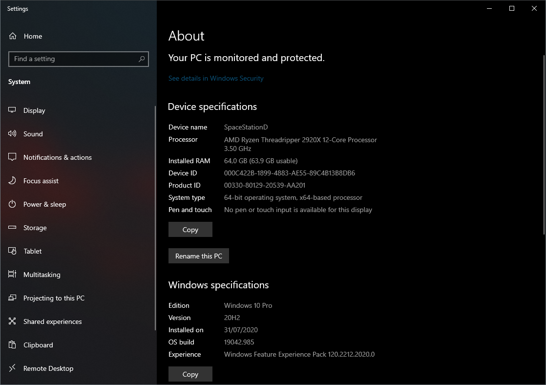 Windows Search for "About"